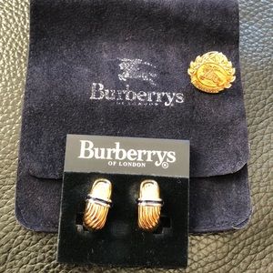Burberry earrings and pin set